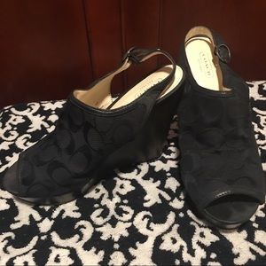 Coach peep toe wedges